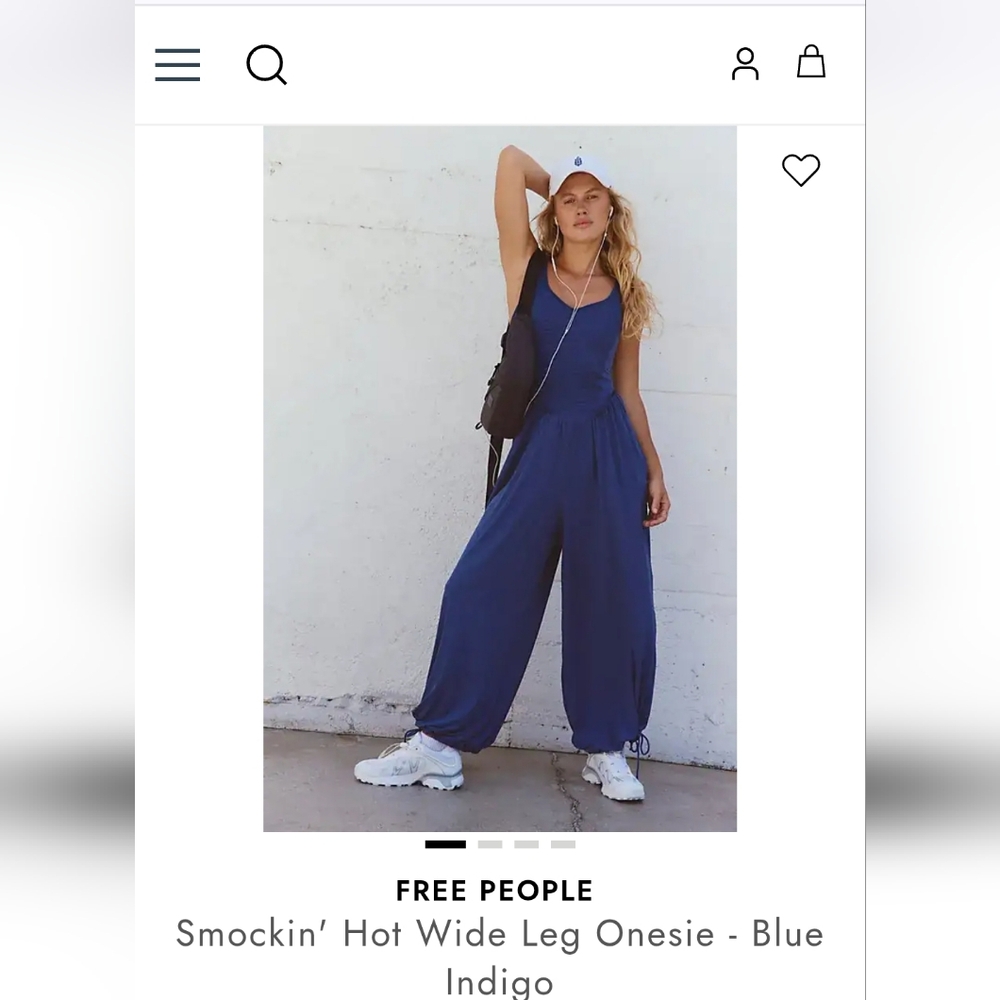 Free People Indigo Wide-Leg Jumpsuit